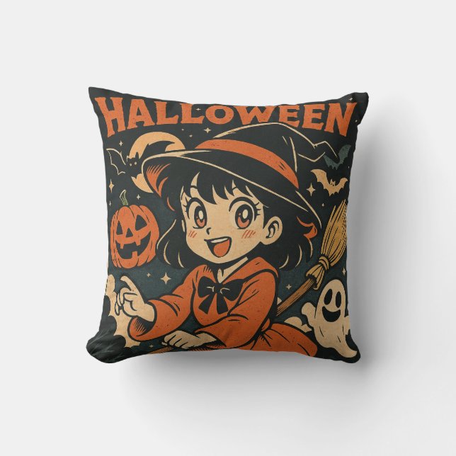 Cojín Decorativo Cute retro Japanese cartoon Halloween (Anverso)