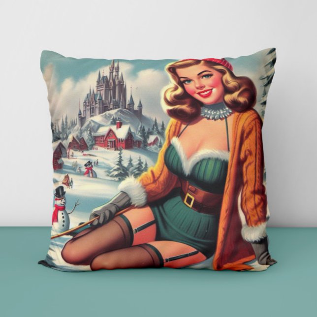 Cojín Decorativo Cute Retro Winter Pin-up (Subido por el creador)