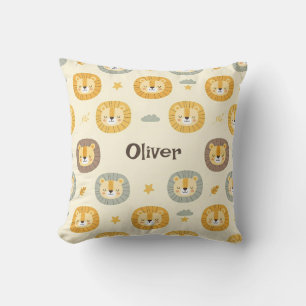 Cojín Decorativo Cute Safari León Patrón Personalizado 