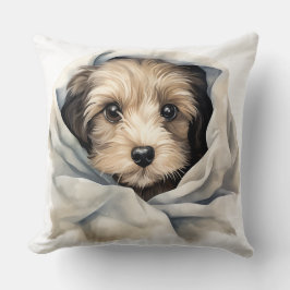 COJÍN DECORATIVO CUTE SHAGGY TAN PUPPY BAJO BLANKET