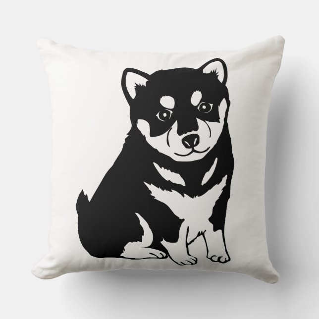 Cojín Decorativo Cute Shiba Inu Puppy Art (Anverso)