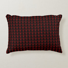 Cojín Decorativo Cute Silhouette Red Coconut Treasury Pattern Black