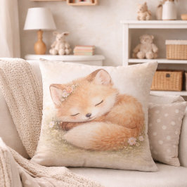 Cojín Decorativo Cute Sleeping Woodland  Baby Fox Neutral Kids Room