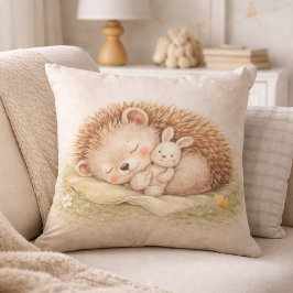 Cojín Decorativo Cute Sleeping Woodland Hedgehog Neutral Kids Room