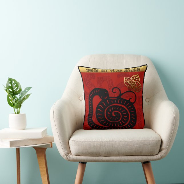 Cojín Decorativo Cute Snake Chino Año Nuevo Zodiac Cumpleaños SqP (Silla)