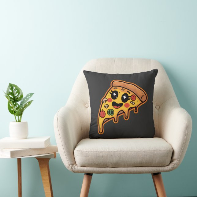 Cojín Decorativo Cute Sonriente Pizza Fun Foodie (Silla)