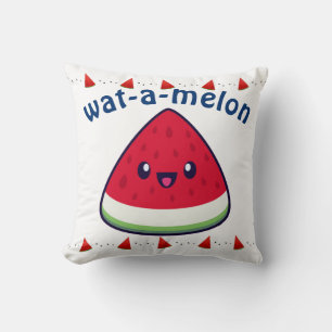 Cojín Decorativo Cute Sonriente sandía Kawaii