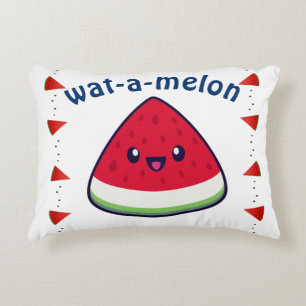 Cojín Decorativo Cute Sonriente sandía Kawaii