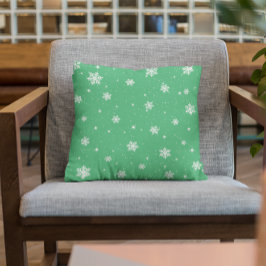 Cojín Decorativo Cute Stars Snowflakes Green WinPattern
