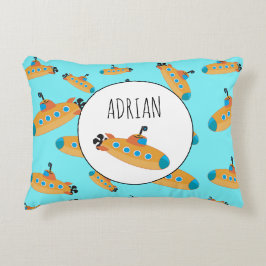 Cojín Decorativo Cute Submarine Pattern Nursery Kids Room