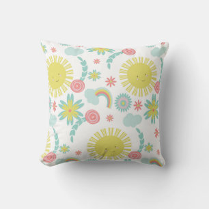 Cojín Decorativo Cute Sunshine Rainbow Floral