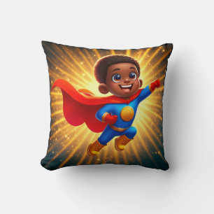 Cojín Decorativo Cute superhéroe africano de lanza