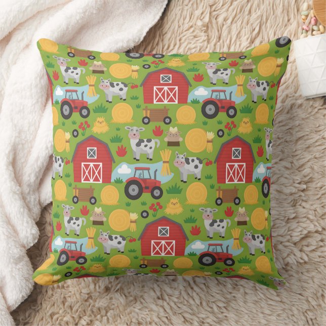 Cojín Decorativo Cute tiled farm animals pattern  (Manta)