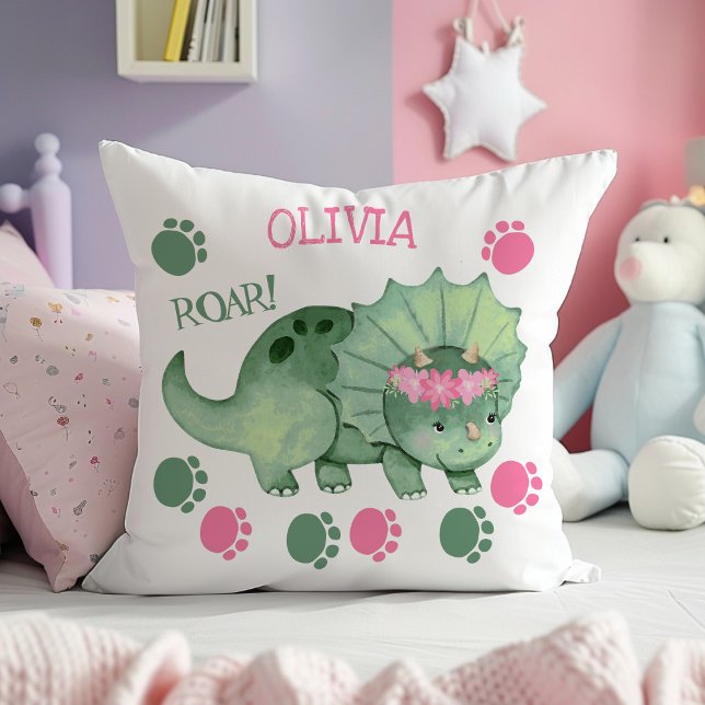 Cojín Decorativo Cute Triceratops Chicas Dinosaurios Trampas (Subido por el creador)