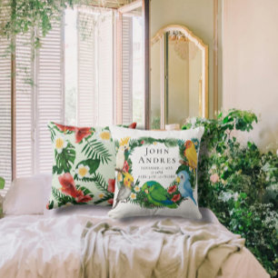 Cojín Decorativo Cute Tropical Exótico bebé Parrots Niño Nursera