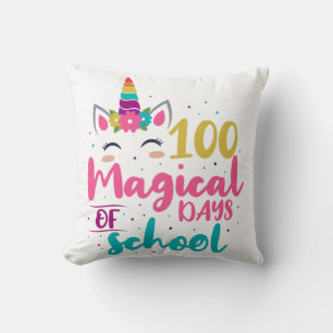 Cojín Decorativo Cute Unicorn 100 Días Mágicos De Escuela