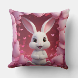 Cojín Decorativo Cute Valentine Bunny Throw Pillow