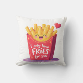 Cojín Decorativo Cute Valentine French Fries Pun