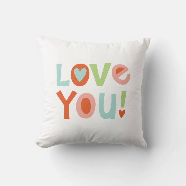 Cojín decorativo Cute Valentine I Love You (Anverso)