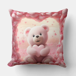 Cojín Decorativo Cute Valentine Teddy Bear Throw Pillow