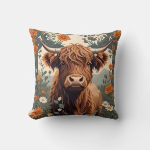 Cojín Decorativo Cute Vintage Highland Cow