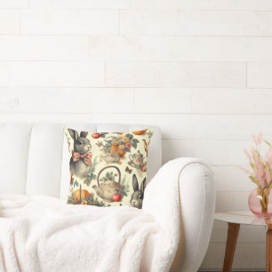 Cojín Decorativo Cute Vintage Rabbit Pinting
