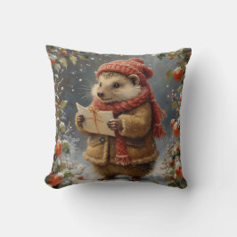 Cojín Decorativo Cute vintage-style christmas hedgehog