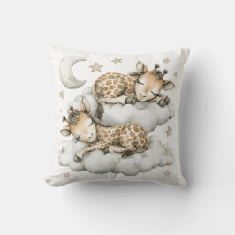 Cojín Decorativo Cute Watercolor Baby Animals Asleep on Clouds, Moo