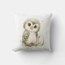 Cojín Decorativo Cute Watercolour Baby Animals Alphabet Owl