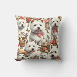 Cojín Decorativo Cute West Highland White Terrier Seamless