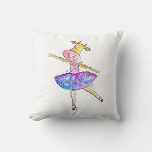 Cojín Decorativo Cute Whimsical Ballerina Cow