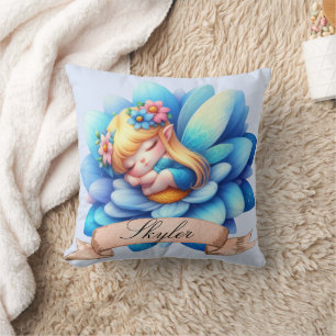 Cojín Decorativo Cute Whimsical Floral Sweets Dreams Sleeping Fairy