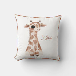 Cojín Decorativo Cute Woodland Animal Giraffe Nombre Nursery