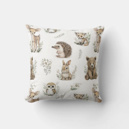 Cojín Decorativo Cute Woodland Animal Watercolour