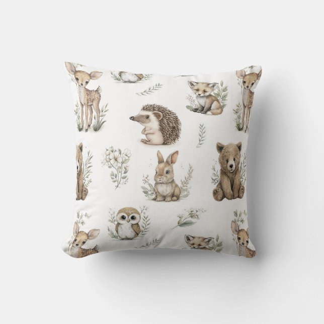 Cojín Decorativo Cute Woodland Animal Watercolour (Anverso)