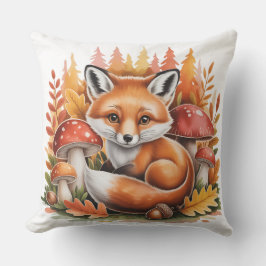 Cojín Decorativo Cute woodland fox cottagecore