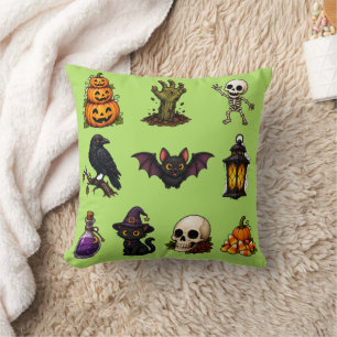Cojín Decorativo Cute y espeluznantes pegatinas de Halloween – Cala