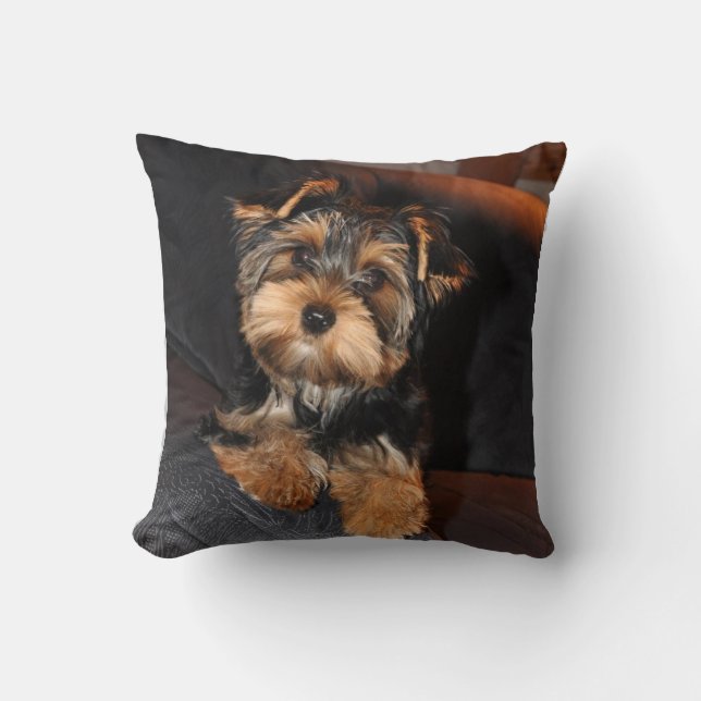 Cojín Decorativo Cute Yorkshire Terrier Yorkie Cuppy Dog Pillow (Anverso)