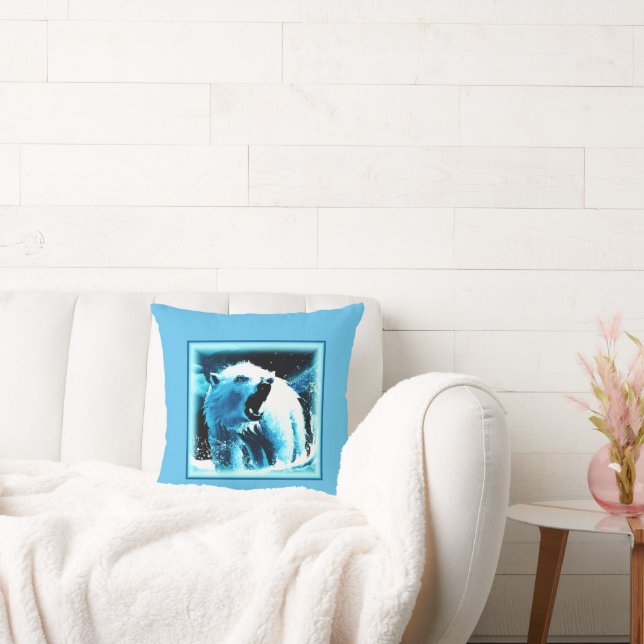Cojín Decorativo Cutícula "Oso Polar Enojado". ¡Hazte con una en Za (Sofá)