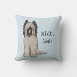 Cojín Decorativo Cuto Briard con texto Personalizado