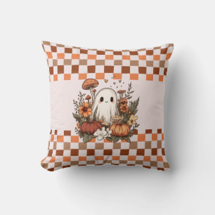 Cojín Decorativo Cuto Cottagecore Ghost Fall Halloween Checkerboard