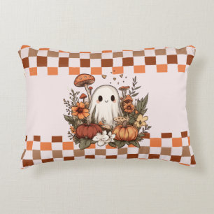 Cojín Decorativo Cuto Cottagecore Ghost Fall Halloween Checkerboard