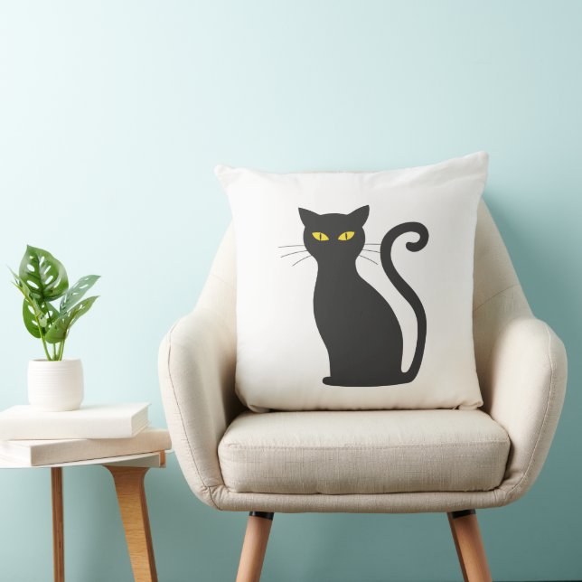 Cojín Decorativo Cuto de gato negro (Silla)