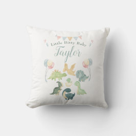 Cojín Decorativo Cuto Dinosaurio acuarela Azul Bebé Personalizado