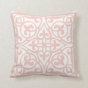 Cojín Decorativo Cutwork suizo del punto sobre el lino - rosa del