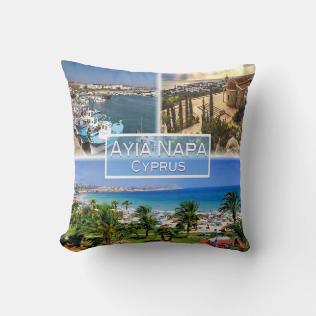 Cojín Decorativo CY Cyprus - Ayia Napa - Harbour - Panorama - Nelia (Anverso)