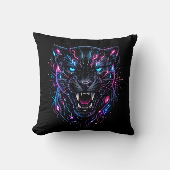 Cojín Decorativo Cyber Panther (Anverso)