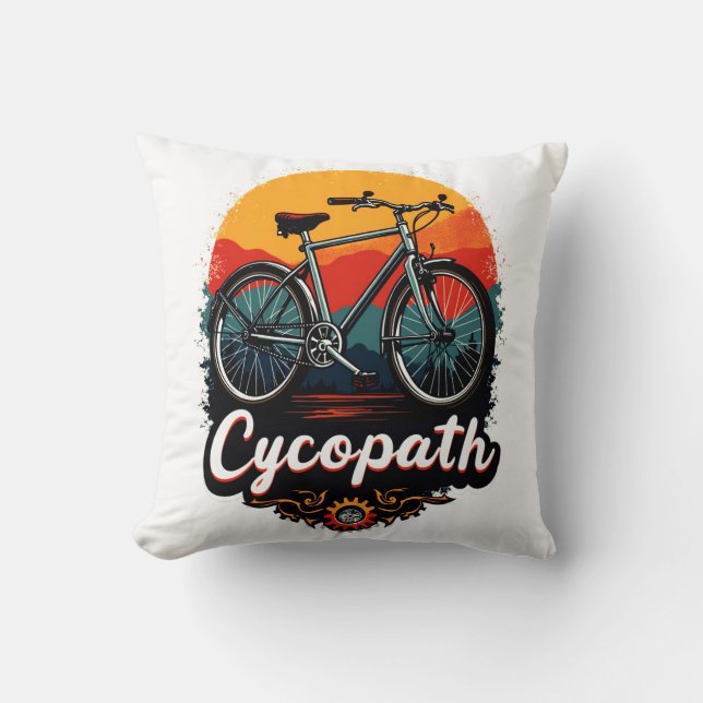 Cojín Decorativo Cycopath: Bicicleta energética y gráfico de puesta (Anverso)