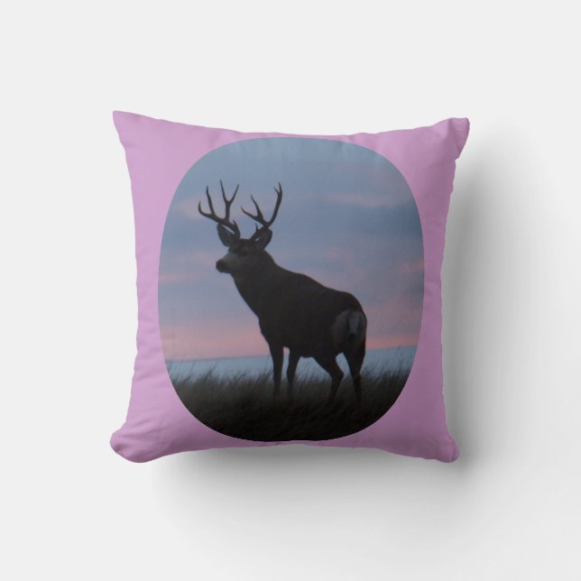 Cojín Decorativo D22 Mule Deer Buck Sunrise Buck (Anverso)