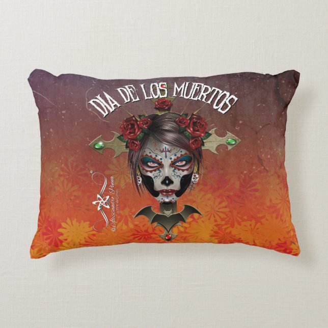 Cojín Decorativo D.D.L.M. La Catrina (Anverso)
